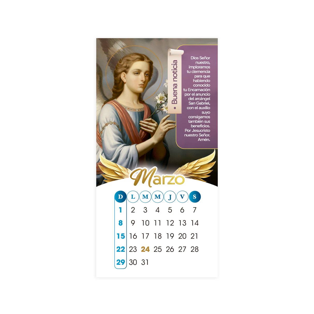 Calendario ÁngeL 2026 - PARED