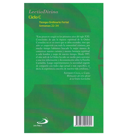 Lectio Divina Tiempo Ordinario ferial semanas22-34