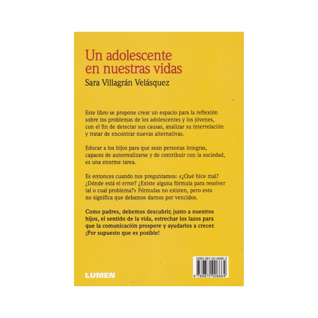Un adolescente en nuestras vidas - Sara Villagrán