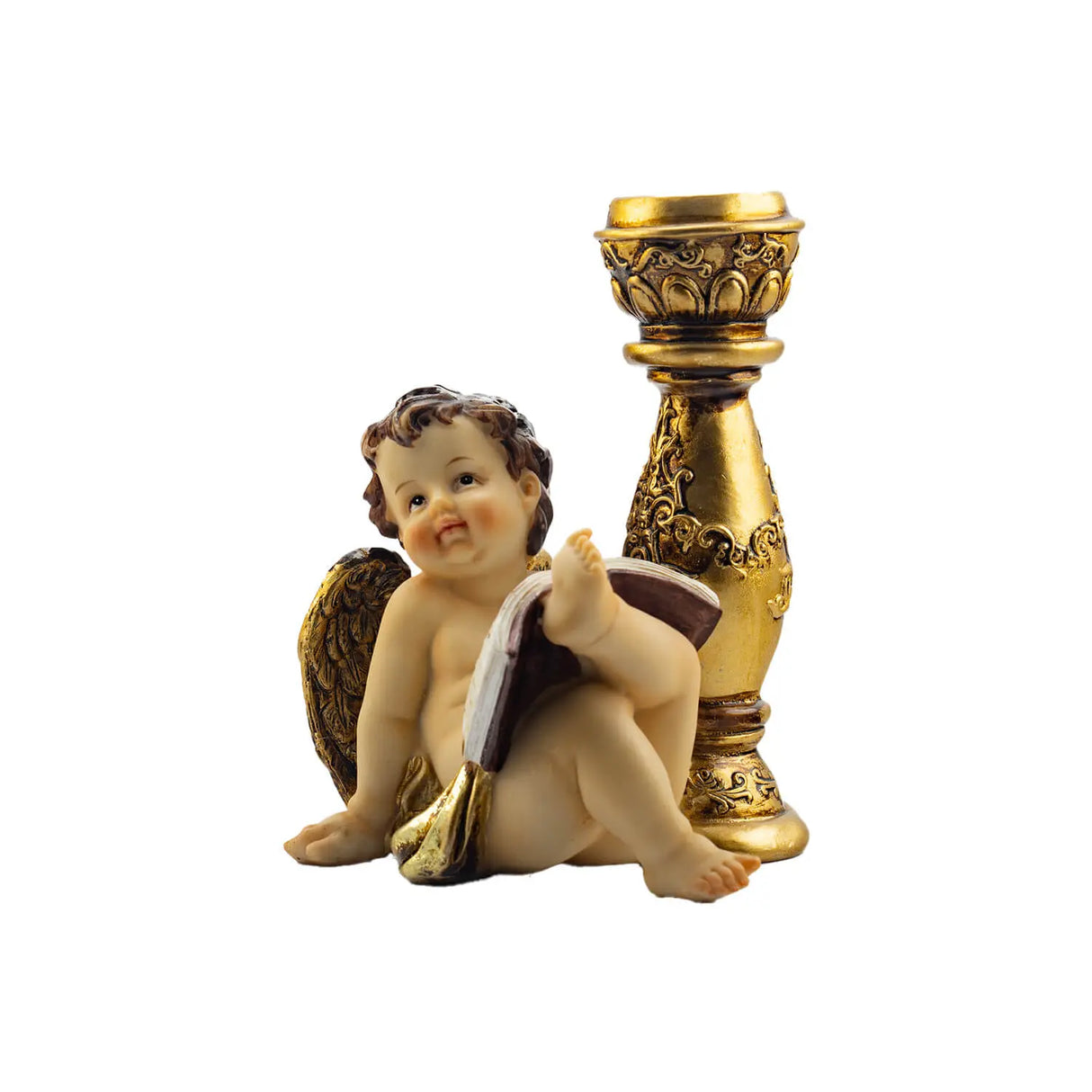 Querubín con candelabro 14cm