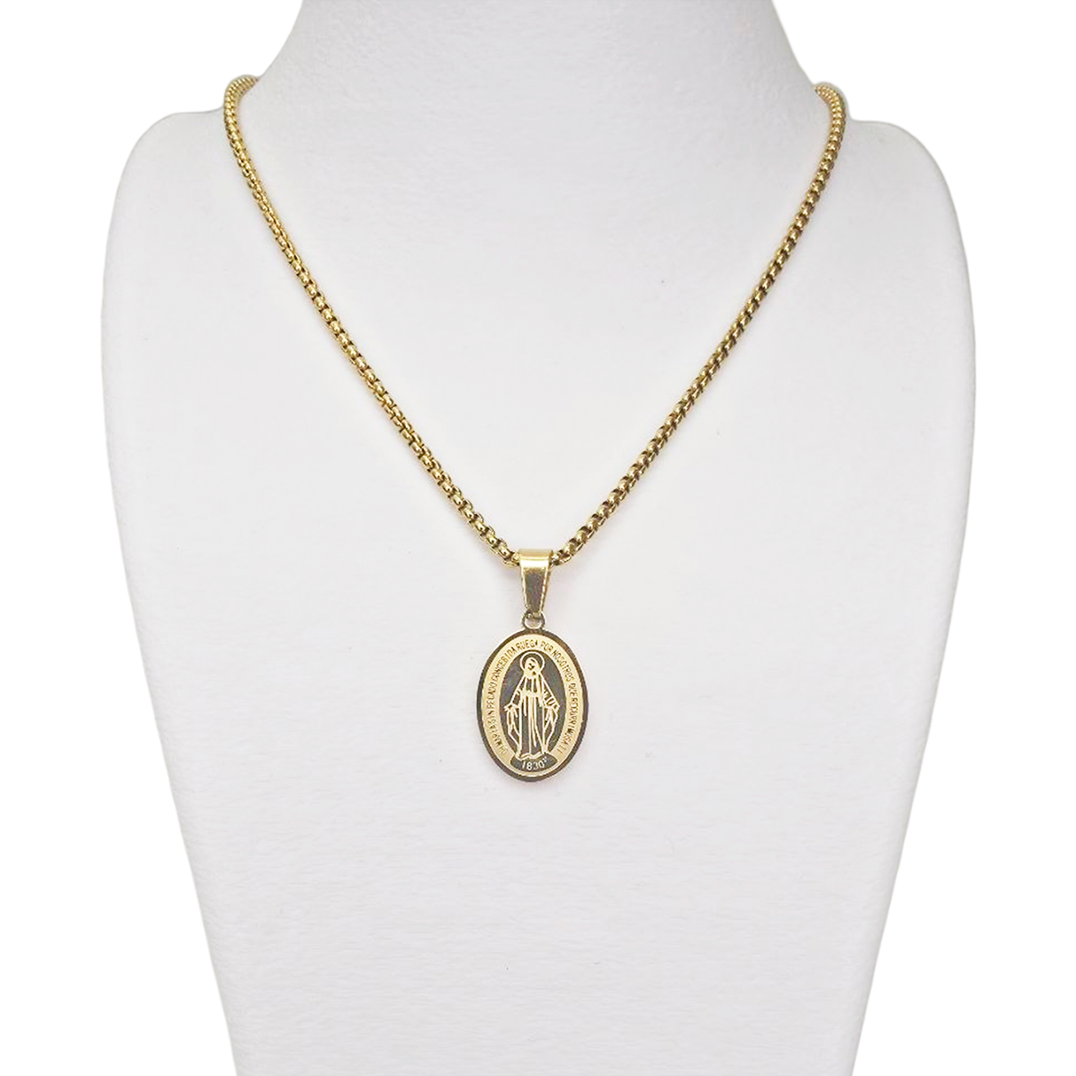 Medalla con Cadena Virgen Medalla Milagrosa