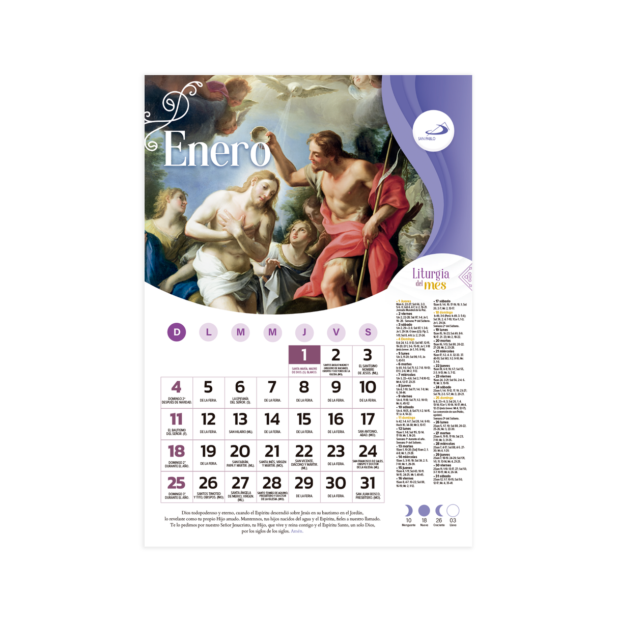 Calendario Litúrgico  2026