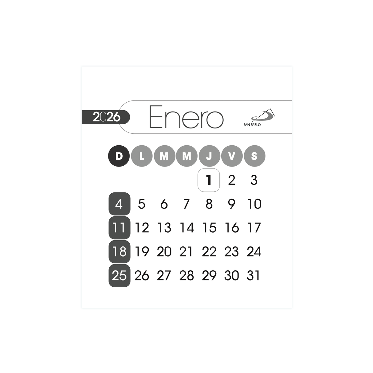 Calendario - MINI PROTECCIÓN 2026